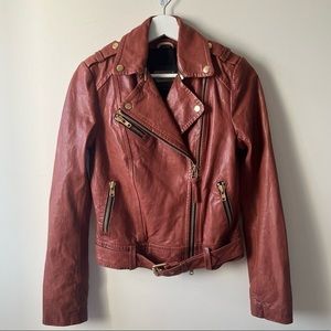 𝅺mackage Genuine Lamb Leather Jacket in Brick